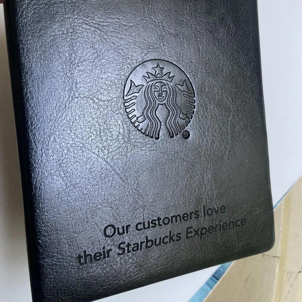 Starbucks Passport Holder Wallet Black RFID-Blocking Protection Tech Embossed